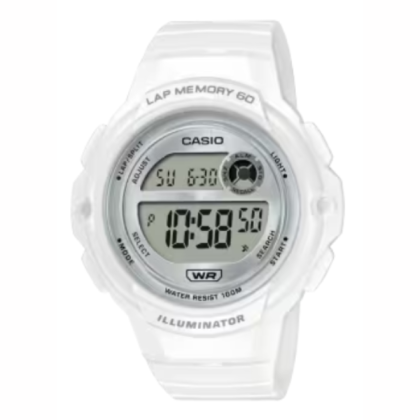 Casio General LWS-1200H-7A1V White Resin Band Women Youth Watch